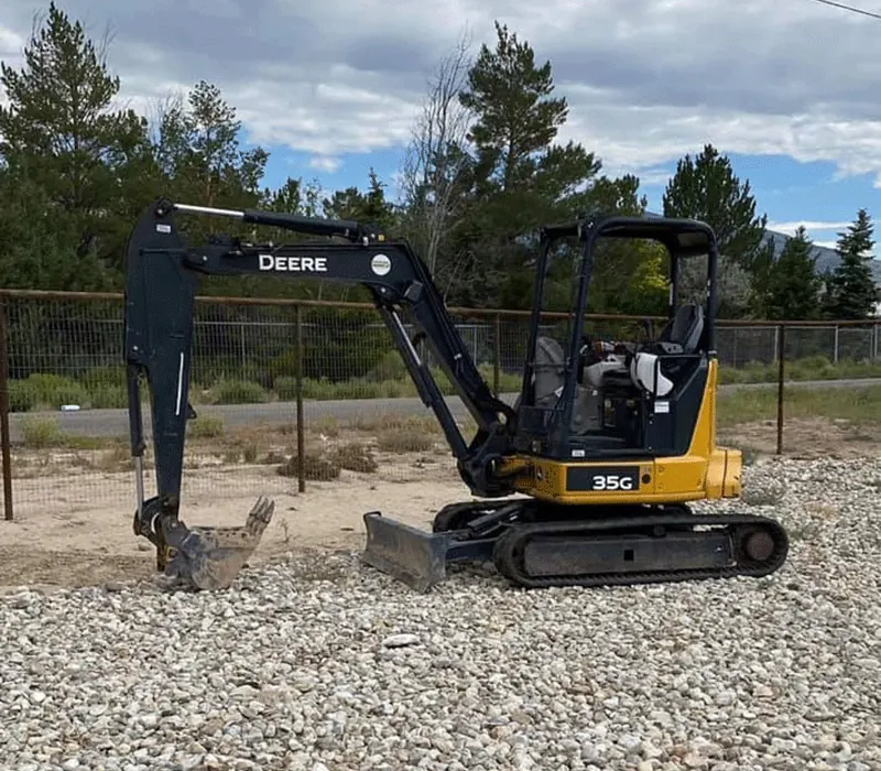JD 35G mini excavator from Weekend Warriors’ rental inventory.